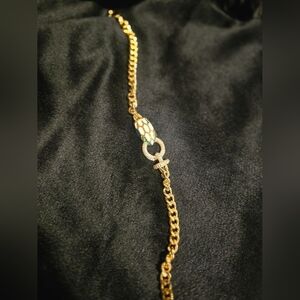 21kgp Dubai Jewelry Elegant Gold Bracelet with Green Accents